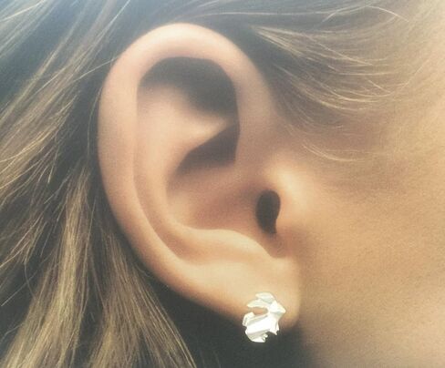Origami Bunny Rabbit Earrings in Sterling Silver 925 in Kuwait