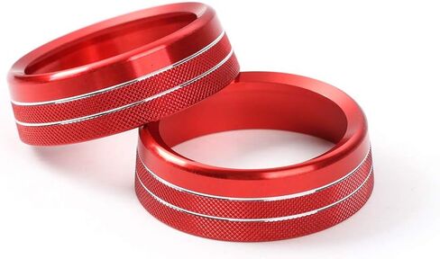 2PCS Aluminum Red Air Conditioning Knob Trim Ring for 2015-2023 Ford Mustang Interior Accessories in Saudi Arabia