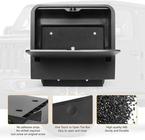 One-Touch Center Console Hidden Organizer Box Compatible with 2018-2026 Jeep Wrangler JLU 4XE & Gladiator JT Accessories 2/4 Door Armrest Secret Compartment Hidden Storage Box in Kuwait