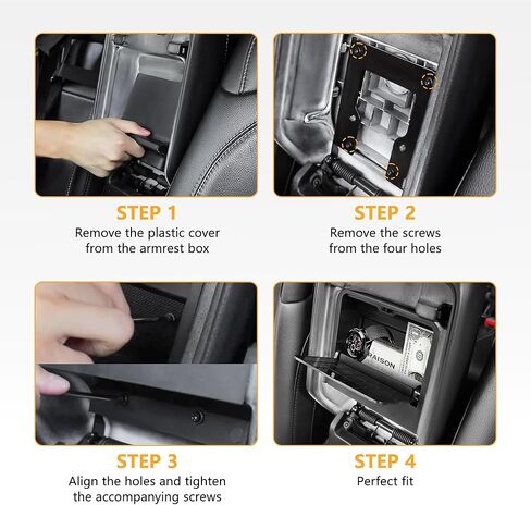 One-Touch Center Console Hidden Organizer Box Compatible with 2018-2026 Jeep Wrangler JLU 4XE & Gladiator JT Accessories 2/4 Door Armrest Secret Compartment Hidden Storage Box in Kuwait