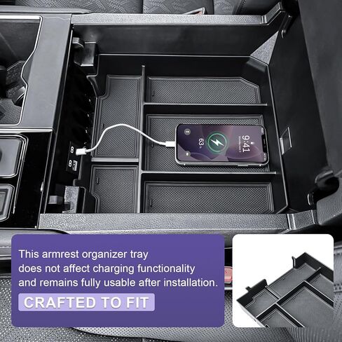 RUNROAD Center Console Organizer Tray Compatible with Toyota Tundra 2022 2023 2024 2025 2026 Accessories, Insert Armrest Tray for Tundra SR SR5 Limited Rubber Liner Mats Secondary Storage Box in Saudi Arabia
