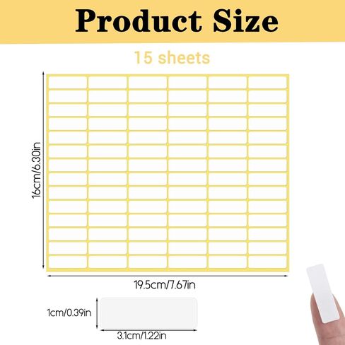 4200Pcs Matte White Labels Stickers, 1.22x0.39 Inch Mini Blank Labels Removable Price Stickers to Write On Sticky Name Tags for Food Containers Storage Bins Jar Boxes Folder Envelope in Kuwait