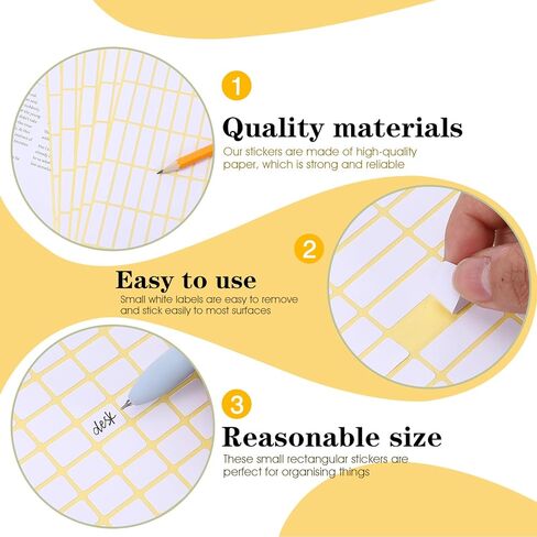 4200Pcs Matte White Labels Stickers, 1.22x0.39 Inch Mini Blank Labels Removable Price Stickers to Write On Sticky Name Tags for Food Containers Storage Bins Jar Boxes Folder Envelope in Kuwait