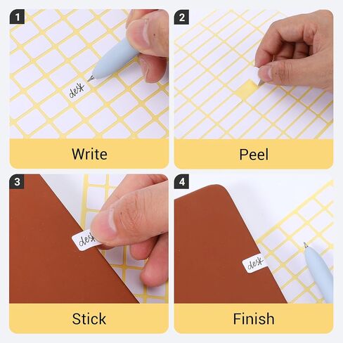 4200Pcs Matte White Labels Stickers, 1.22x0.39 Inch Mini Blank Labels Removable Price Stickers to Write On Sticky Name Tags for Food Containers Storage Bins Jar Boxes Folder Envelope in Kuwait