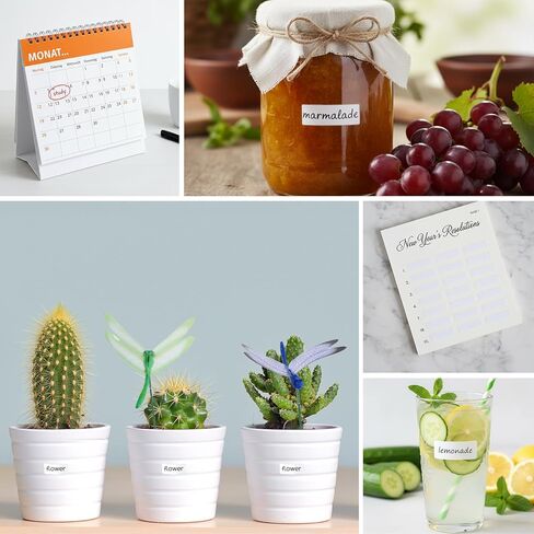 4200Pcs Matte White Labels Stickers, 1.22x0.39 Inch Mini Blank Labels Removable Price Stickers to Write On Sticky Name Tags for Food Containers Storage Bins Jar Boxes Folder Envelope in Kuwait