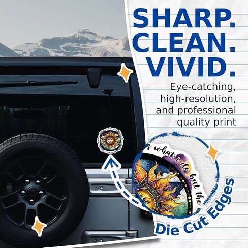 (2 Pack) The Sun Watches What I Do but The Moon Knows All My Secrets Stickers - Mystical Magical - 5 Inches On Longest Side - for Cars, Trucks, Skateboards, Laptops - Made in USA - BMCS0783 in Kuwait