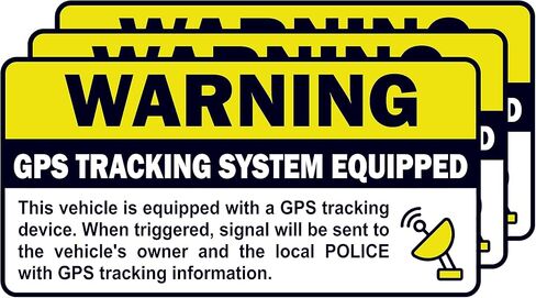 AK (Pack of 3) GPS Tracking Sticker Anti-Theft Car Vehicle Warning Sign - Stickers Vinyl Decal car | Van | Trucks | Motorcycle | Bumper | Window Any Smooth Surface Size: 3" x 1.5" in Kuwait