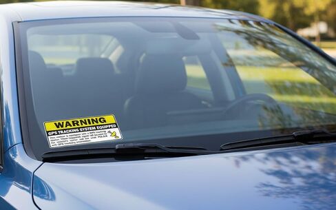 AK (Pack of 3) GPS Tracking Sticker Anti-Theft Car Vehicle Warning Sign - Stickers Vinyl Decal car | Van | Trucks | Motorcycle | Bumper | Window Any Smooth Surface Size: 3" x 1.5" in Kuwait