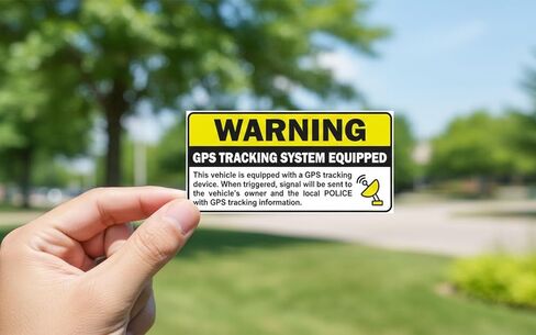 AK (Pack of 3) GPS Tracking Sticker Anti-Theft Car Vehicle Warning Sign - Stickers Vinyl Decal car | Van | Trucks | Motorcycle | Bumper | Window Any Smooth Surface Size: 3" x 1.5" in Kuwait