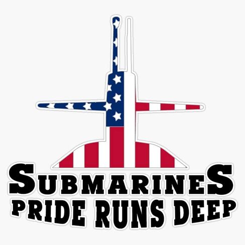 HOF Trading Submariner Us Flag Pride Runs Deep Vinyl Sticker Waterproof Decal Laptop Wall Window Bumper Sticker 5" in Kuwait