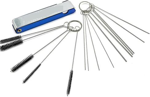Carburetor Clean Brush Set Dirt Carbon Chain Saw Scraper Stainless Steel Needle Motorcycle Aluminum Box Spray Gun Cleaning in Saudi Arabia