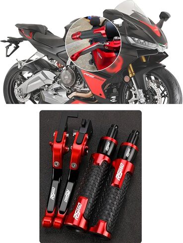 Suitable for RS660 Tuono660 rs660 tuono660 2026 Motorcycle Adjustable Brake Clutch Lever 22mm Handlebar Handle (Combination,Red 3) in Saudi Arabia