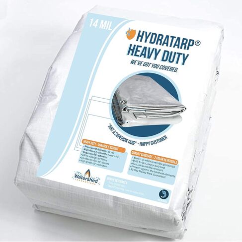 Watershed Innovations HydraTarp 20ft X 30ft Heavy Duty Waterproof Tarp - 14mil Thick - White/Brown Reversible Tarp in Saudi Arabia