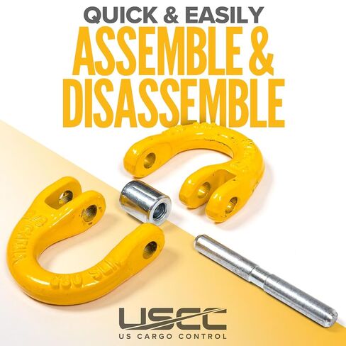 US Cargo Control 3/8 Inch Safety Chain Connector Links (4-Pack), G80 Tow Hitch Hammerlock Coupling Link, 7,100 LBS Working Load Limit, Hammerlock Safety Chain Connector for Overhead Lifting in Saudi Arabia