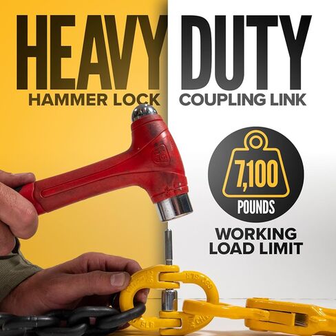 US Cargo Control 3/8 Inch Safety Chain Connector Links (4-Pack), G80 Tow Hitch Hammerlock Coupling Link, 7,100 LBS Working Load Limit, Hammerlock Safety Chain Connector for Overhead Lifting in Saudi Arabia