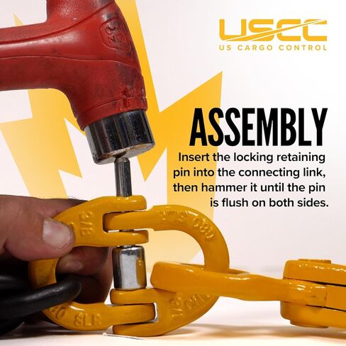 US Cargo Control 3/8 Inch Safety Chain Connector Links (4-Pack), G80 Tow Hitch Hammerlock Coupling Link, 7,100 LBS Working Load Limit, Hammerlock Safety Chain Connector for Overhead Lifting in Saudi Arabia