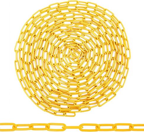 Moxweyeni 3/16" x 32 ft Grade 30 Safety Chain Yellow Coated Carbon Steel Proof Coil Chain for Towing Logging Agriculture Swing Set Fence Gate Barrier Outdoor in Kuwait