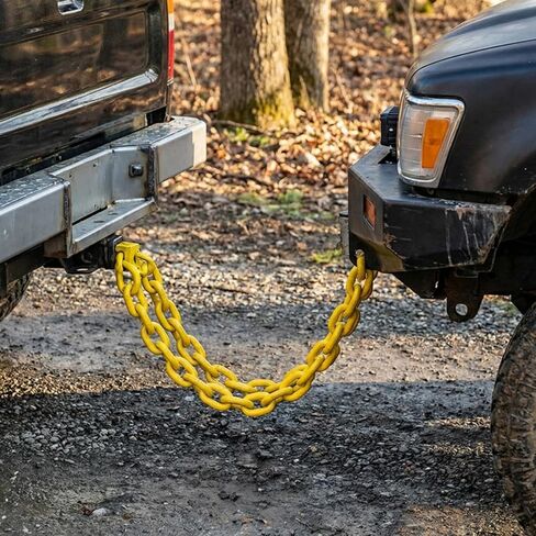 Moxweyeni 3/16" x 32 ft Grade 30 Safety Chain Yellow Coated Carbon Steel Proof Coil Chain for Towing Logging Agriculture Swing Set Fence Gate Barrier Outdoor in Kuwait