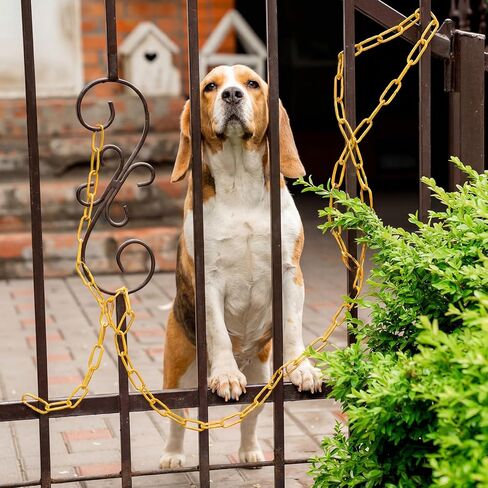 Moxweyeni 3/16" x 32 ft Grade 30 Safety Chain Yellow Coated Carbon Steel Proof Coil Chain for Towing Logging Agriculture Swing Set Fence Gate Barrier Outdoor in Kuwait