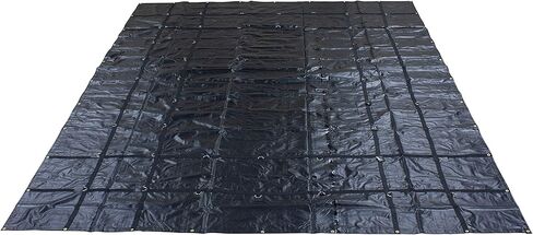 Mytee Products 16' x 16' Flatbed Truck 18 Oz Steel Tarp with 4 FT Drop - Black Heavy Duty Vinyl Waterproof Tarp for Trailers to Protect Cargo from Wind, Rain, Snow and Sun in Saudi Arabia