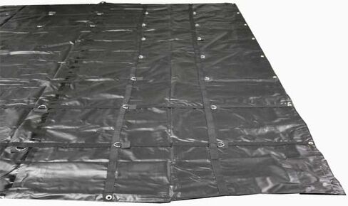 Mytee Products 16' x 16' Flatbed Truck 18 Oz Steel Tarp with 4 FT Drop - Black Heavy Duty Vinyl Waterproof Tarp for Trailers to Protect Cargo from Wind, Rain, Snow and Sun in Saudi Arabia