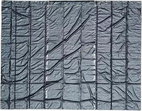 Mytee Products 16' x 16' Flatbed Truck 18 Oz Steel Tarp with 4 FT Drop - Black Heavy Duty Vinyl Waterproof Tarp for Trailers to Protect Cargo from Wind, Rain, Snow and Sun in Saudi Arabia
