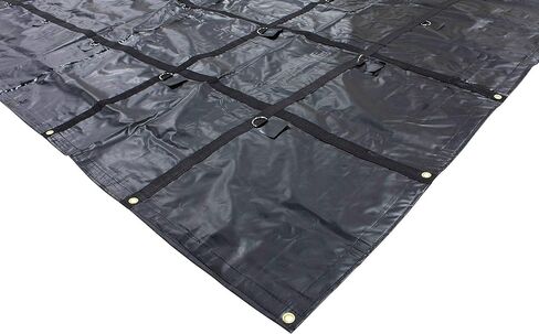 Mytee Products 16' x 16' Flatbed Truck 18 Oz Steel Tarp with 4 FT Drop - Black Heavy Duty Vinyl Waterproof Tarp for Trailers to Protect Cargo from Wind, Rain, Snow and Sun in Saudi Arabia