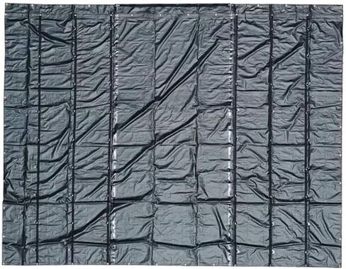 Mytee Products 16' x 16' Flatbed Truck 18 Oz Steel Tarp with 4 FT Drop - Black Heavy Duty Vinyl Waterproof Tarp for Trailers to Protect Cargo from Wind, Rain, Snow and Sun in Saudi Arabia