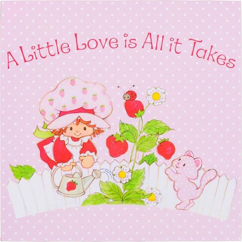 Silver Buffalo Strawberry Shortcake A Little Love is All it Takes 6" x 6" x 1.5" Box Wall Sign in Saudi Arabia