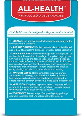 All Health Advanced Fast Healing Hydrocolloid Gel Bandages, Fingers & Toes, 8 ct | 2X Faster Healing for First Aid Blisters or Wound Care in Kuwait