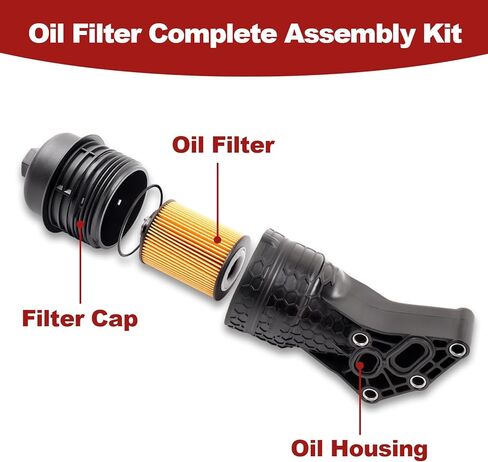 Oil Filter Housing Compatible with 2017-2020 G80,2016 Genesis,2020-2024 Palisade,2019-2020 Sorento,2017-2020 Cadenza,2020-2024 Telluride,2019-2021 Sedona,Replace 26300-3LAA0 in Kuwait