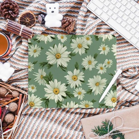 Hippie Daisy Mouse Pad, Boho Daisy Green Mouse Pads Mousepad for Home Office Dorm Laptop Computer Desk Accessories Supplies, Daisies Gift for Women, 8.7x7.1 Inch in Saudi Arabia