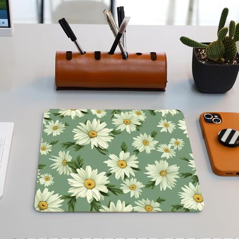 Hippie Daisy Mouse Pad, Boho Daisy Green Mouse Pads Mousepad for Home Office Dorm Laptop Computer Desk Accessories Supplies, Daisies Gift for Women, 8.7x7.1 Inch in Saudi Arabia