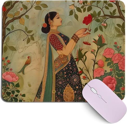 Blue Vintage Boho Rug Mouse Pad,Oriental Floral Mouse Mat for Computers Laptop,Retro Oriental Floral Desk Mat,Turkish Carpet Desk Pad for Office Home Dorm Decor,10.2x8.2Inch in Saudi Arabia
