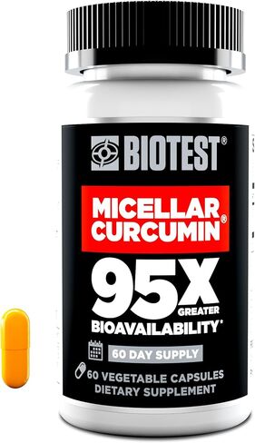 Micellar Curcumin Solid Lipid Turmeric Particles (2 Month Supply) - 95x Greater Absorption Than Piperine Formulas - for Heart Health, Joint Support, Immune Support - 60 Capsules (Pack of 1) in Kuwait