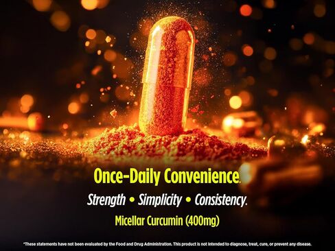 Micellar Curcumin Solid Lipid Turmeric Particles (2 Month Supply) - 95x Greater Absorption Than Piperine Formulas - for Heart Health, Joint Support, Immune Support - 60 Capsules (Pack of 1) in Kuwait