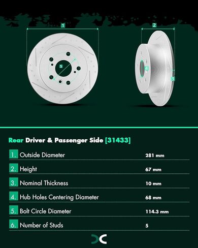 SCITOO Front 11.65" Rear 11.06" Brake Pads and Rotors Kits Fit For Lexus ES350 2007-2012,For Toyota Avalon 2008-2012,For Toyota For Camry 2007-2011 in Saudi Arabia