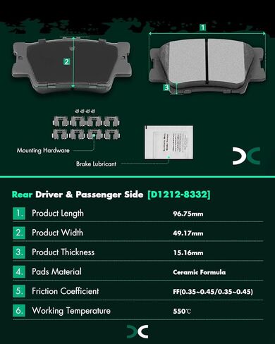 SCITOO Front 11.65" Rear 11.06" Brake Pads and Rotors Kits Fit For Lexus ES350 2007-2012,For Toyota Avalon 2008-2012,For Toyota For Camry 2007-2011 in Saudi Arabia