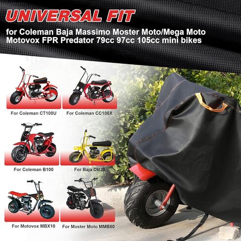 غطاء دراجة صغير، غطاء دراجة صغير مقاوم للماء في الهواء الطلق لـ Coleman CT100U CC100X B100 Baja Doodle Bug DB30 Motovox MBX10 MBX11 GMB100 أجزاء دراجة صغيرة مع أبازيم مقاومة للرياح (S) in Kuwait