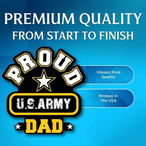Proud US Army Dad - United States Military Family Emblem Stickers - Premium Quality Vinyl Bumper Stickers 2-Pack | 5-Inch on Widest Side | Made in USA - FHJ560 in Saudi Arabia
