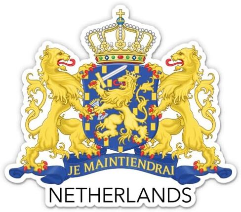Squiddy Netherlands Coat of Arms Vinyl Sticker | Travel Souvenir Decal for Phone, Laptop, Water Bottle | 3 inch Wide in Kuwait