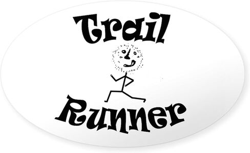 CafePress Trail Runner Stick Person Oval Car Bumper Sticker in Saudi Arabia