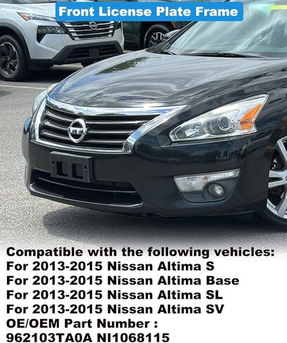 FASTCHE Front License Plate Frame Compatible with 2013 2014 2015 Nissan Altima Front Bumper License Plate Holder Mounting Bracket Replace # 962103TA0A NI1068115 in Kuwait