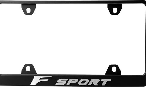 License Plate Frame – Stealth Black Powder Coat UV Resistant Rust-Proof Steel 1pcs Plate Holder - Compatible with F Sport is ES RC TX RX LX F-Sport (3D Silver Alloy Raised Letter w/MOUNTING Hardware) in Saudi Arabia