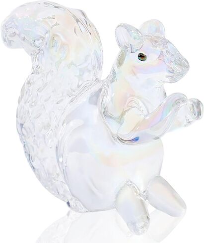 Crystal Glass Squirrel Figurine Gold Squirrel Decor Statue Cute Animal Ornament Handmade Sculpture for Home Decor in Saudi Arabia