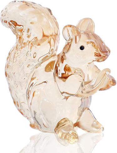 Crystal Glass Squirrel Figurine Gold Squirrel Decor Statue Cute Animal Ornament Handmade Sculpture for Home Decor in Saudi Arabia