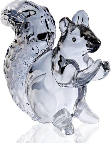Crystal Glass Squirrel Figurine Gold Squirrel Decor Statue Cute Animal Ornament Handmade Sculpture for Home Decor in Saudi Arabia