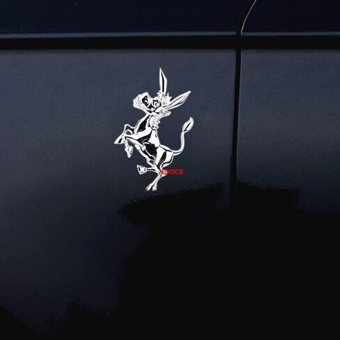 Donkey Emblem Decal 3D Metal Car Hood Badge Sticker Cute Decorative Decal for Car Motorcycle Laptop Backpack(Silver) in Saudi Arabia