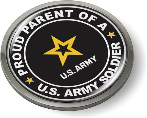 BestLicensePlateFrames - Proud Parent of a U.S. Army Soldier 3D Domed CAR Emblem Badge Sticker Flexible - Official U.S. Army Licensed Product in Saudi Arabia