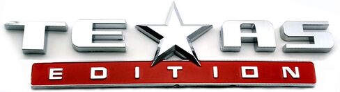 1 Count Silver+Red 3D Texas Edition Emblem Universal Decal for Truck Car Auto Vehicle in Kuwait